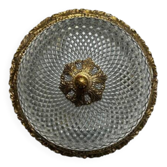 Ceiling light in glass and gold metal