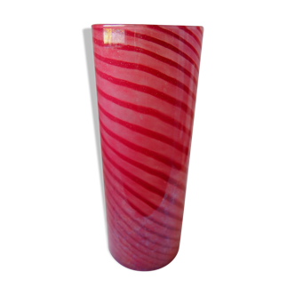 Spiral blown glass vase