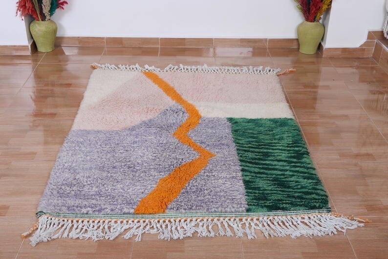 Handmade pure natural wool rug size