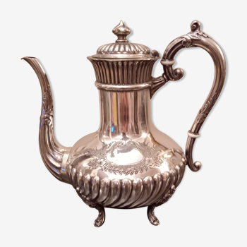 Silver metal teapot