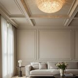 Plafonnier en verre de Murano en forme de fleur extra large par Archimede Seguso, années 1960.