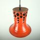 Mid century pendant light with orange ceramic shade 1970s