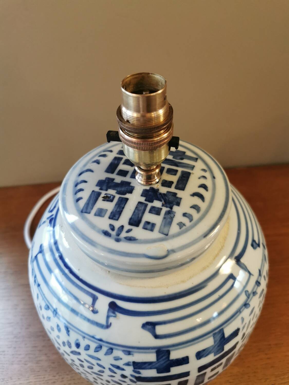 Antique Asian ginger jar lamp base