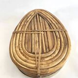 Rattan and brass basket, 1970s