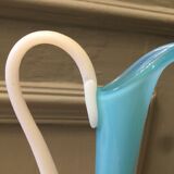 Blue hanse vase in glass paste and opaline