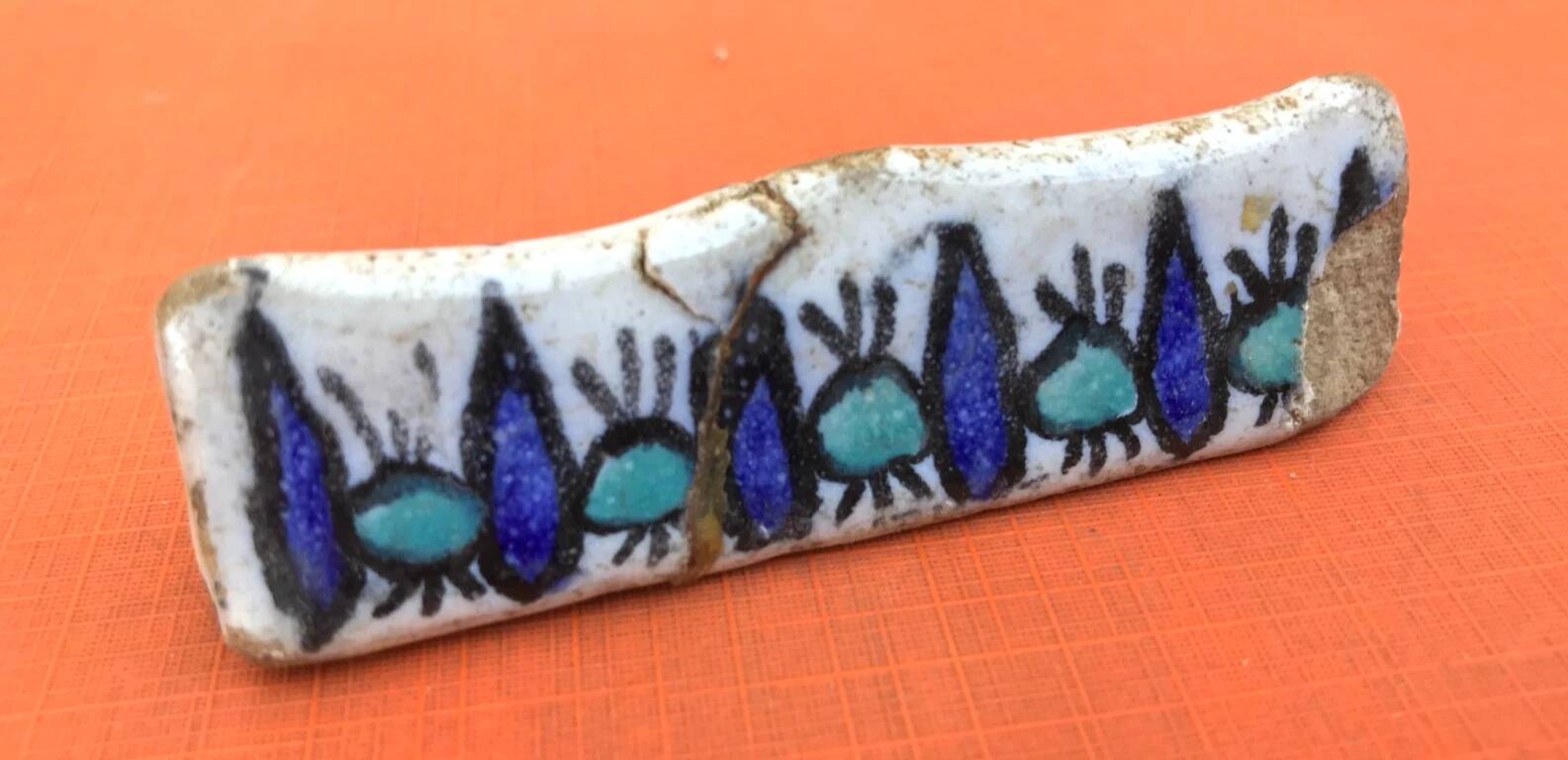 1920-1940 3 Ceramic Knife Holders Tunisian Nabeul el-Kh Workshop