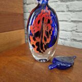 Blown glass bottle signed GAMBIER 1993