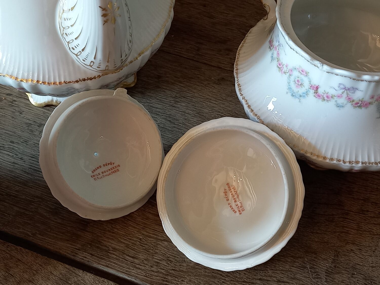 Tea service coffee porcelain Limoges Émile Bourgeois old 19th 20th