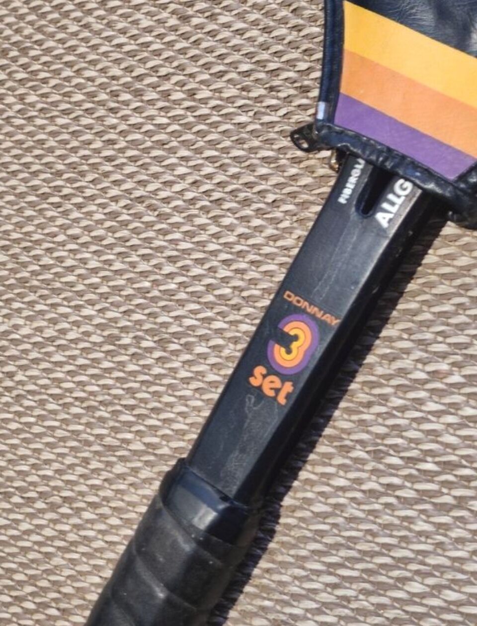 Tennis racket and its vintage cover