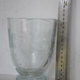 Art deco engraved glass vase