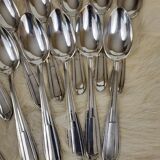 12 silver-plated metal teaspoons, Art Deco style