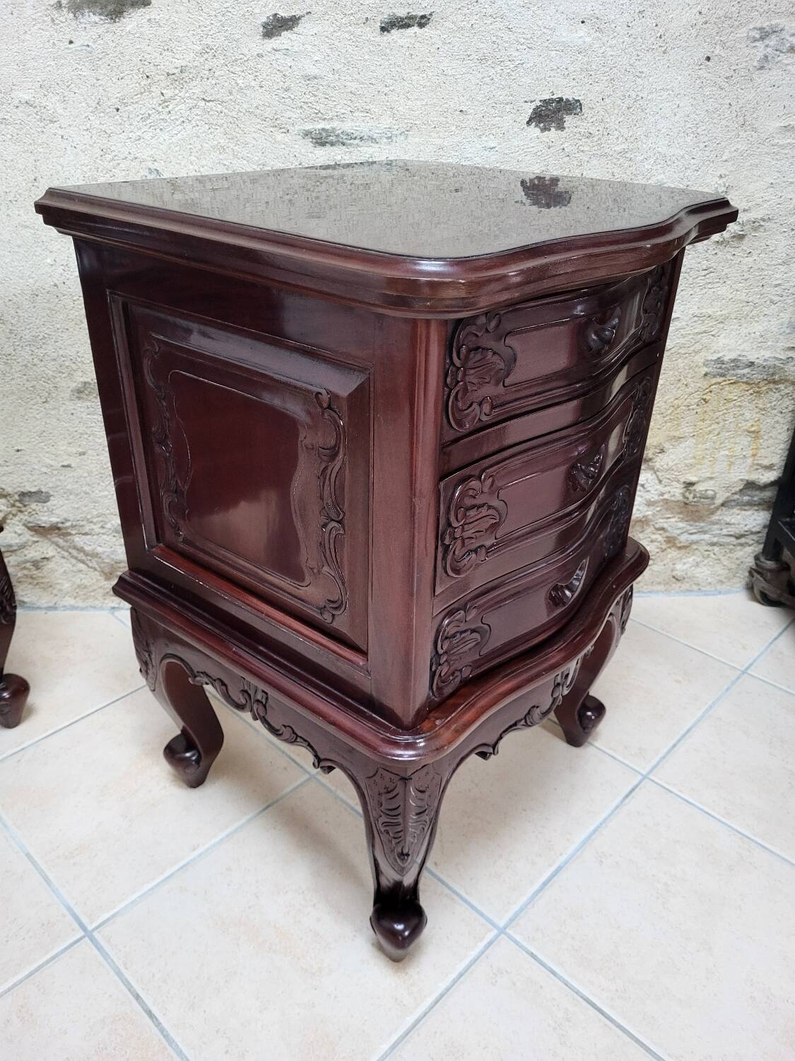 Carved bedside tables