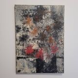Table Painting Old Abstract Composition Abstraction XXth Signed Dated 79