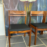 Set 4 Scandinavian teak chairs vintage 60s