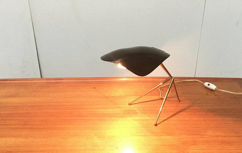 Mid-Century German Acryl and Brass Tripod Table Lamp from Cosack, 1960s, Set of 2