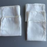 Set of 5 tea towels, handkerchiefs, embroidered pouches