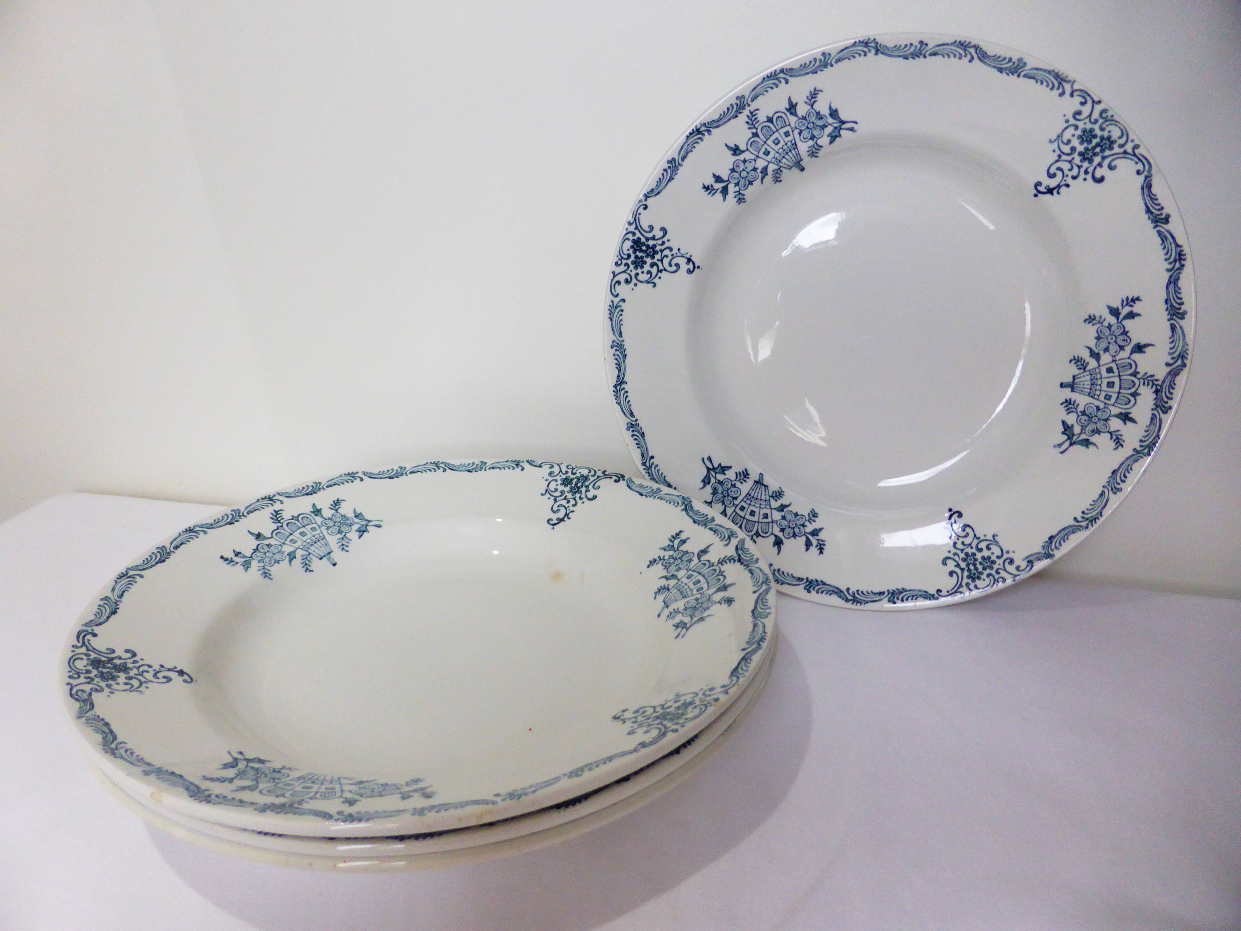 4 deep plates made of St Amand ironstone 220513