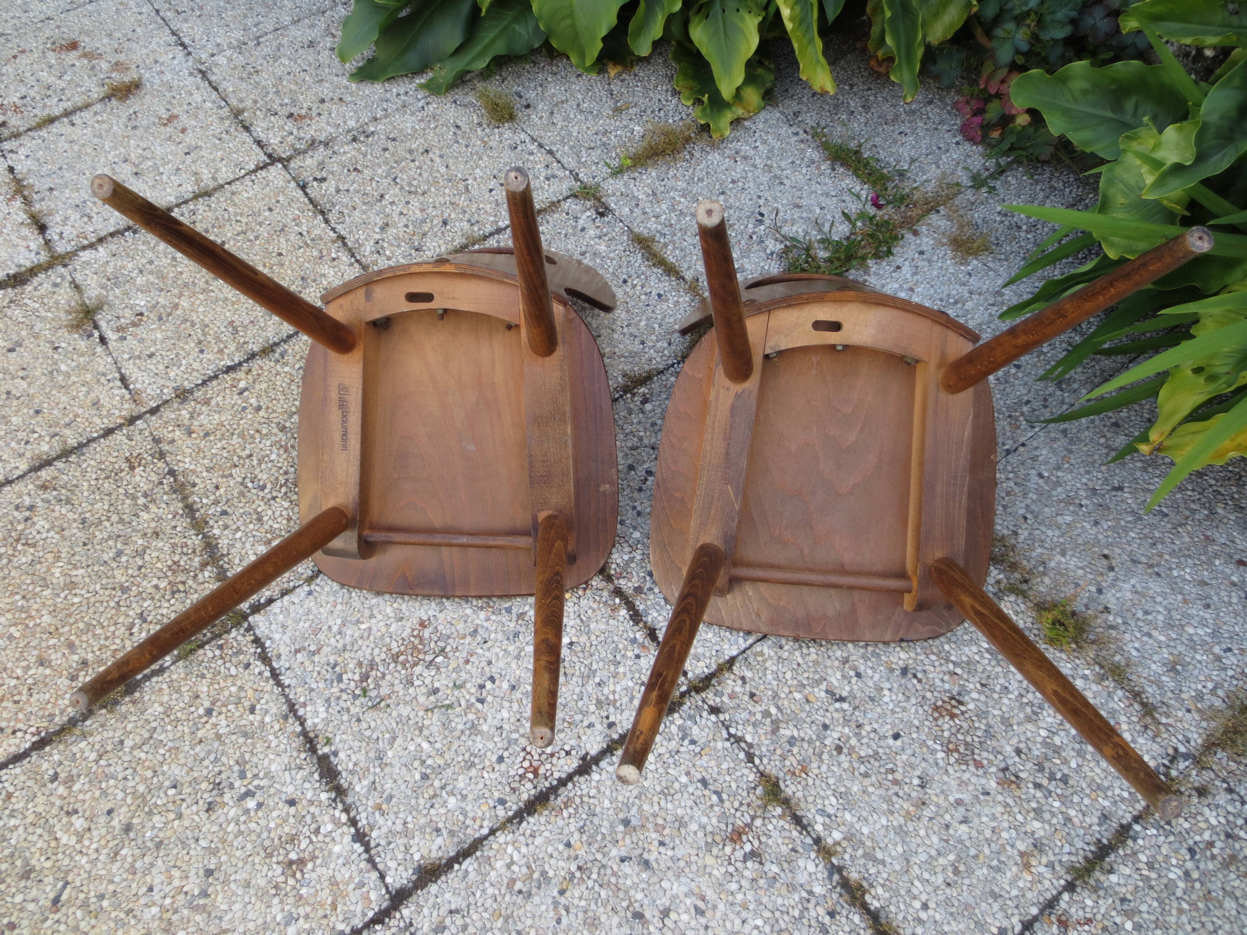 Paire de chaises en bois Baumann vintage