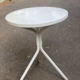 Table de bistrot ronde tripode blanche en acier 60cm