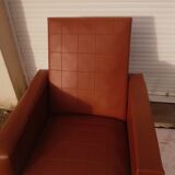 Armchair in brown skaï 70s