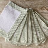 Set of 8 double-sided gingham placemats - 45x35cm - cotton