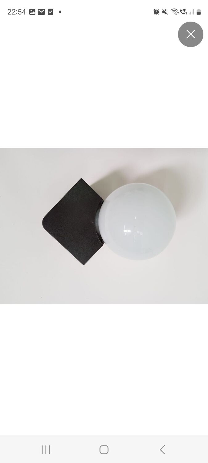 Vintage wall lamp in opaline glass and plastic 1970s