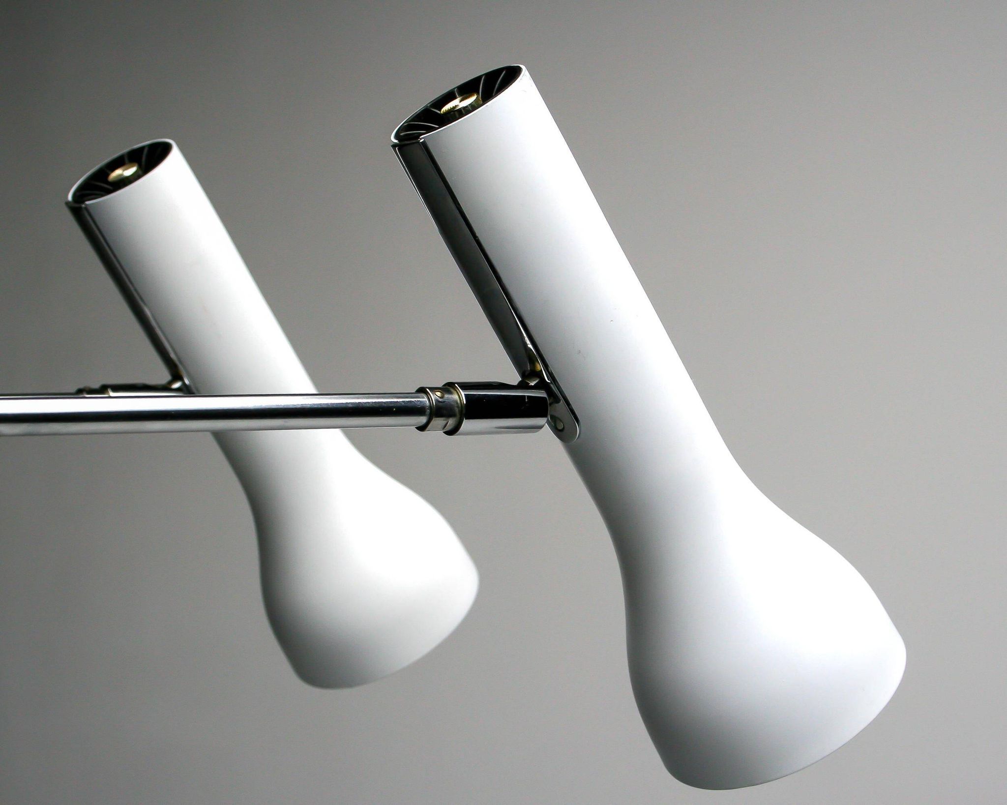 Pair of clamp spotlights by Dieter Waeckerlin, Swiss modernist design from the 1960s.