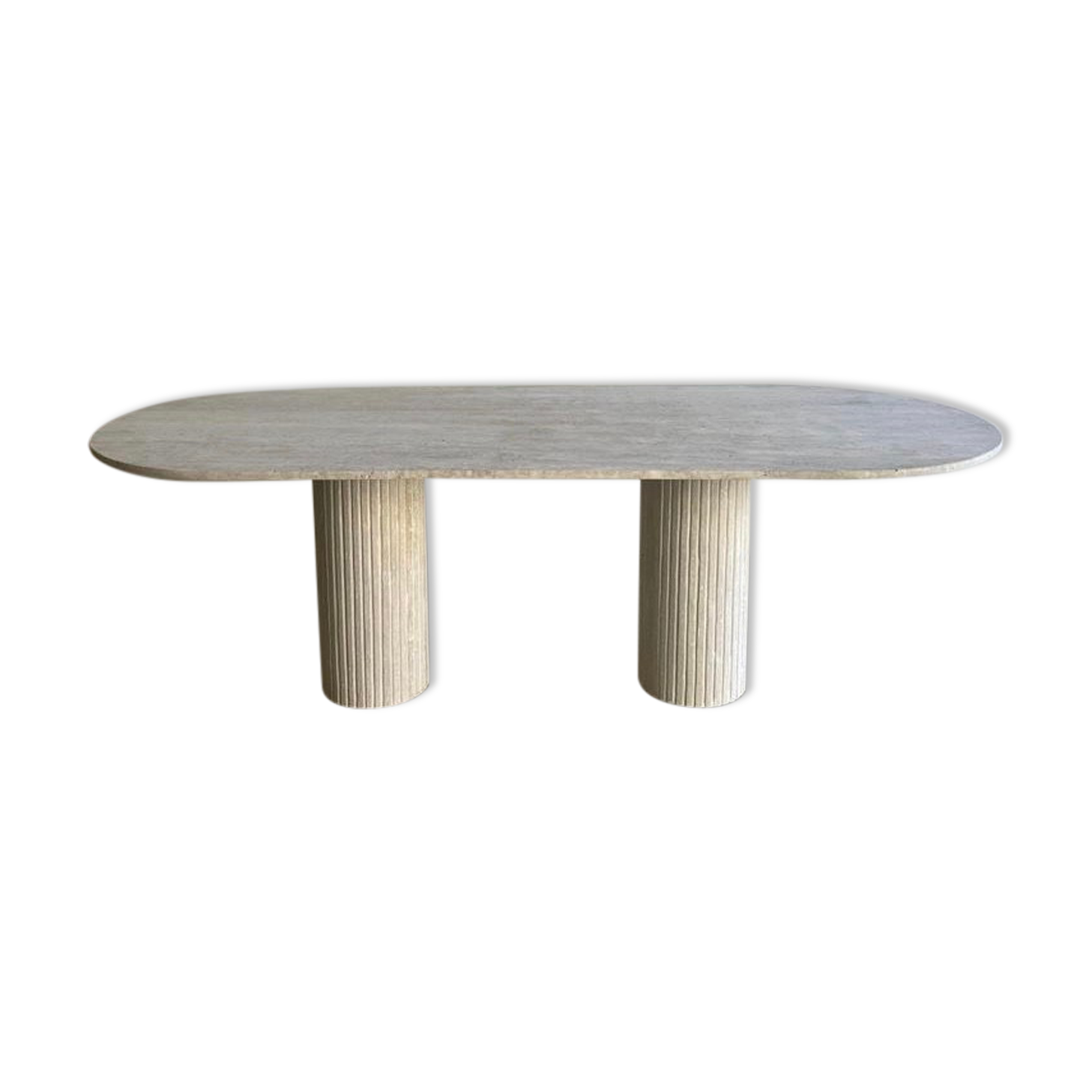 Olya oblong dining table 150x90 in natural travertine