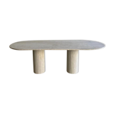 Olya oblong dining table 150x90 in natural travertine