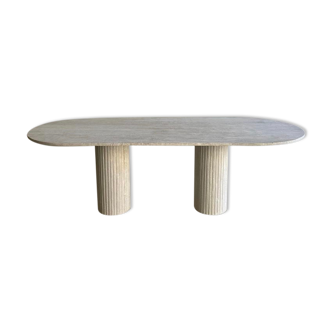 Olya oblong dining table 150x90 in natural travertine