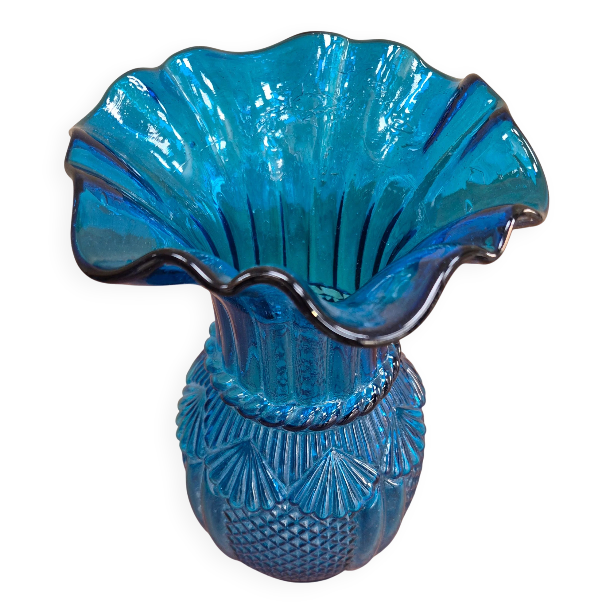 Vase bleu cobalt en verre
