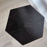 Vintage 1960s Brutalist tripod stool in solid wood