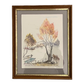 Tableau : Aquarelle -paysage de marais