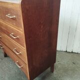 Vintage chest of drawers with solid oak compass legs