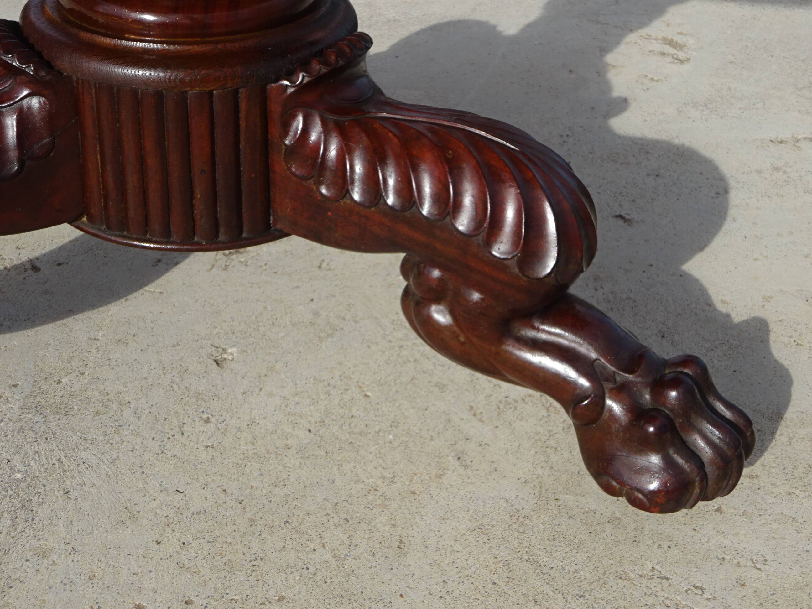 Empire guéridon, rotating marble top