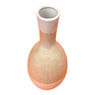 Vase soliflore (grand modèle) forme balustre céramique décor nid d' abeille gris / marron