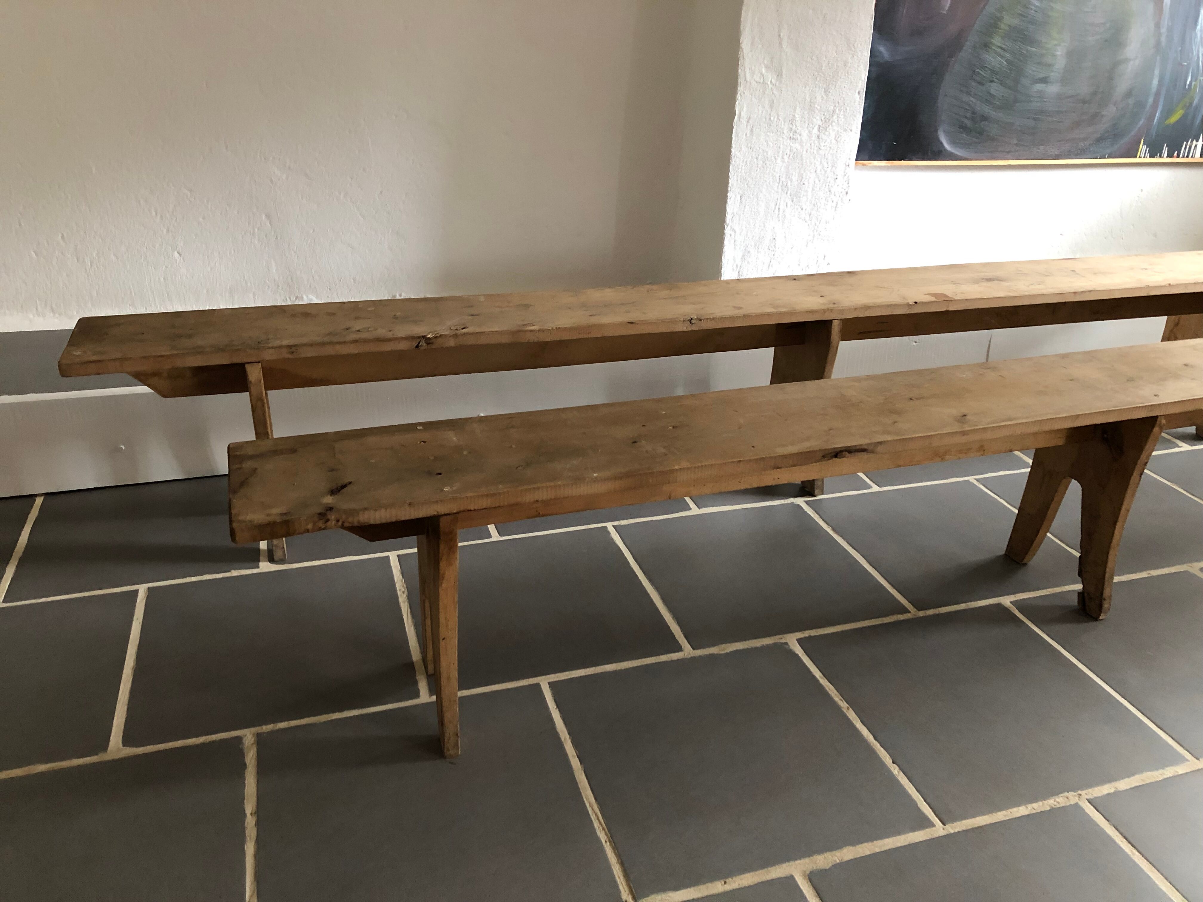 Pair of old farm benches 3 meters