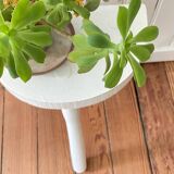 Tabouret tripode blanc vintage