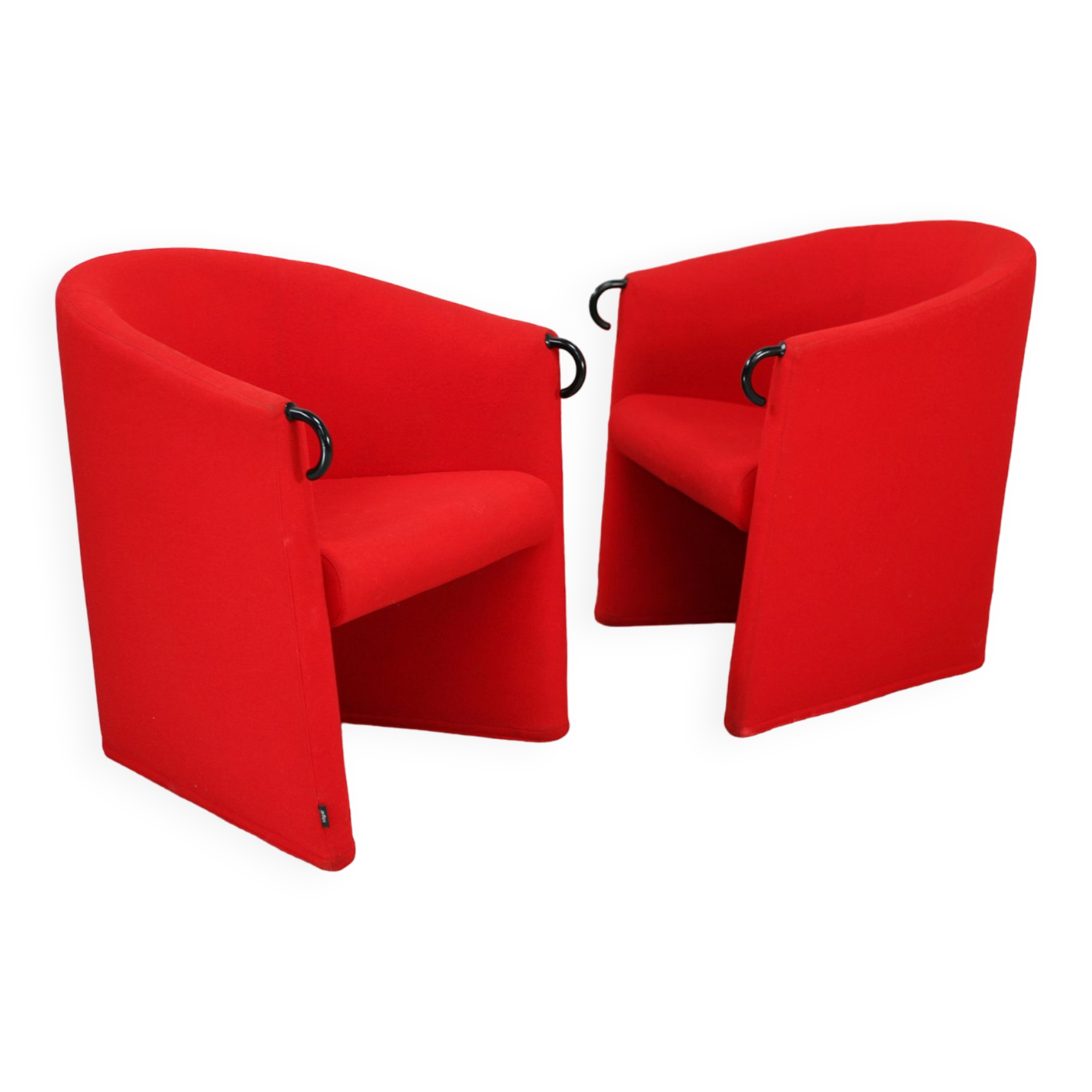 Pair of red Arflex armchairs. Italy, circa 1980