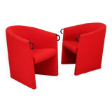 Pair of red Arflex armchairs. Italy, circa 1980
