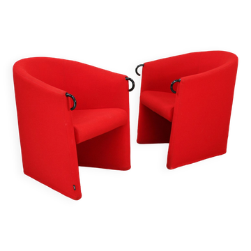 Pair of red Arflex armchairs. Italy, circa 1980