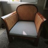 double caned armchair