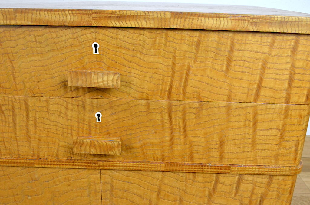 Vintage low furniture in blond wood 1940