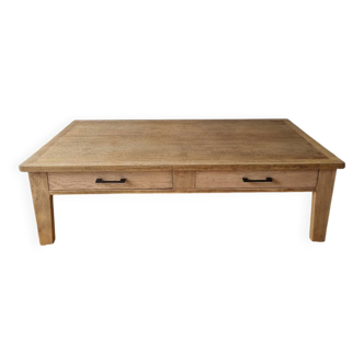 Table basse vintage bois brut