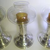 3 whole photophores in silver metal