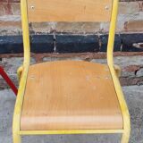 Set of three vintage children's school chairs
