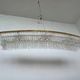 Big design hand made XXL glass and brass austrian chandelier - 1980s