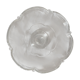 Standing molded glass cup depicting a flower