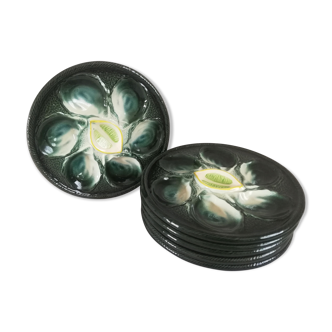 6 assiettes à huitres Saint Clément 4589