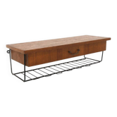 Wall shelf, Scandinavian teak bedside table, Sweden, 1950